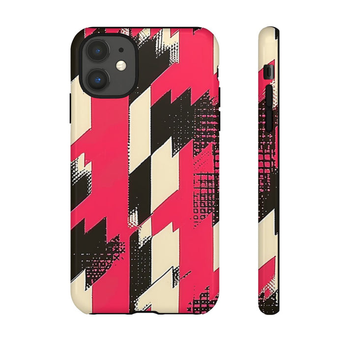 Roze en Zwart Pied-de-Poule Patroon