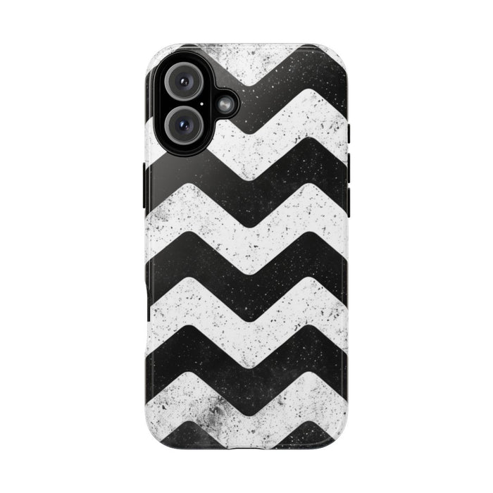 Zwart-Wit Zigzagpatroon met Vintage Effect
