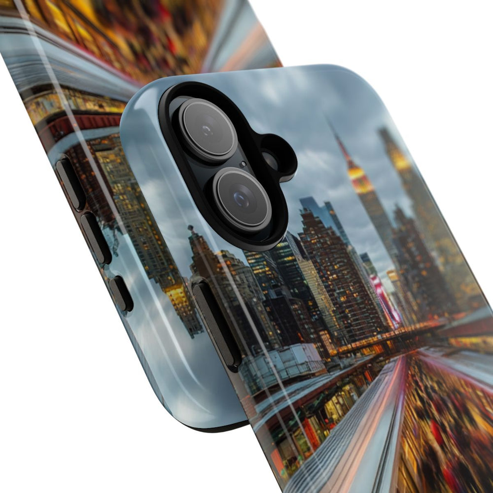 Stedelijke Skyline met Bewegende Metro