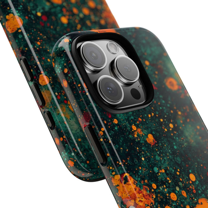 Abstracte Oranje en Teal Bellenpatroon