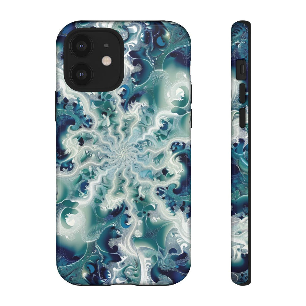 Blauw-Groene Fractalwerveling met Glans