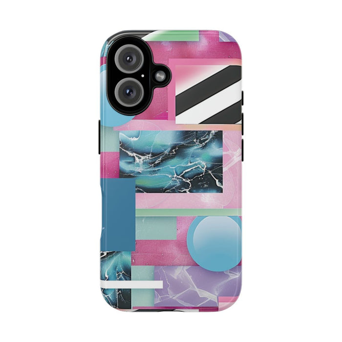 Abstract Geometrisch Patroon in Roze en Blauw