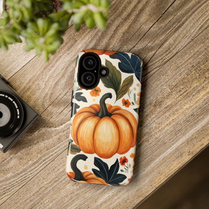 Herfst Pompoen en Bloemenpatroon