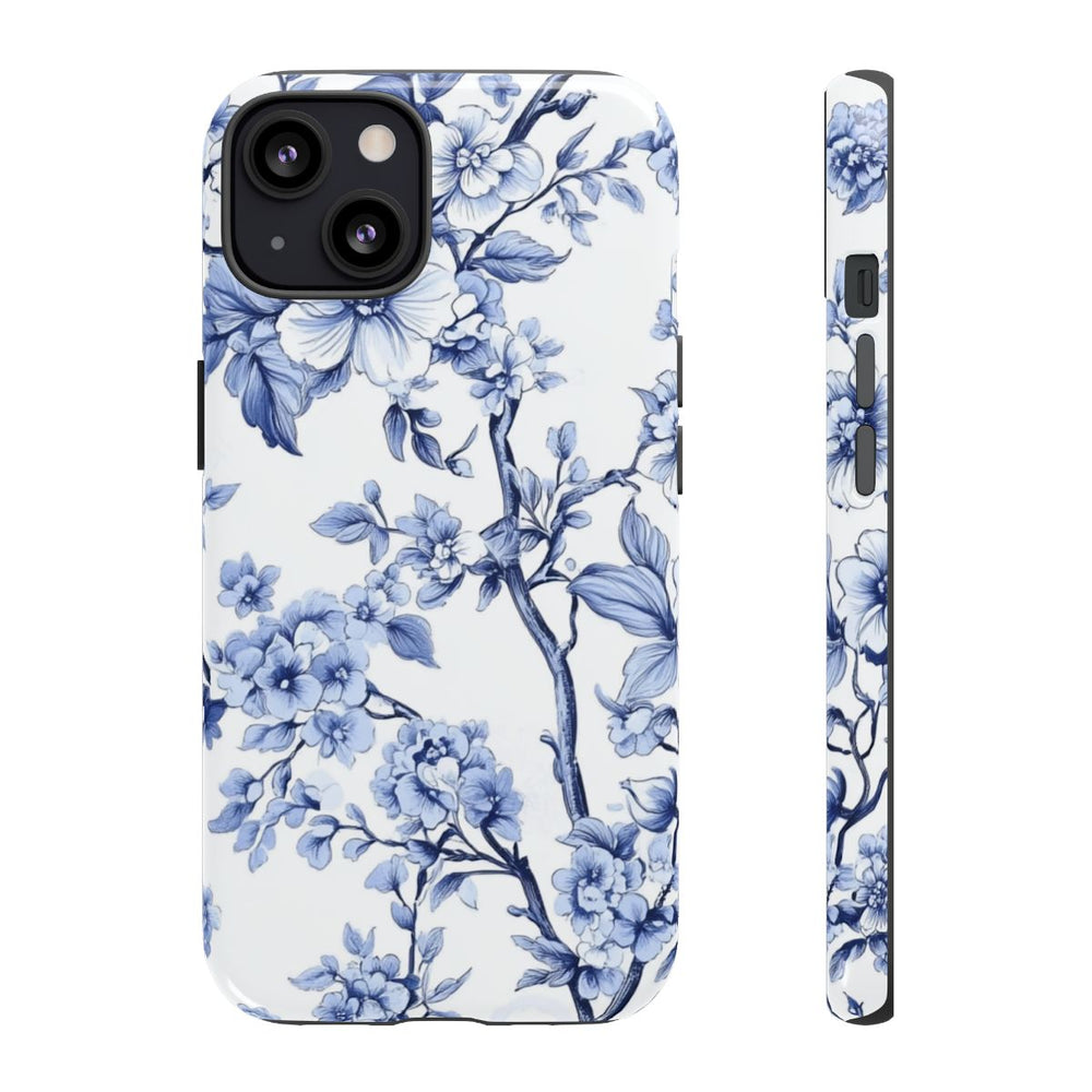 Blauw Vintage Bloemenpatroon