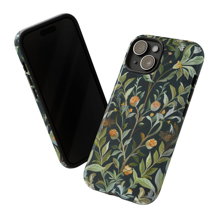 Gedetailleerde Botanische Illustratie met Oranje Bloemen