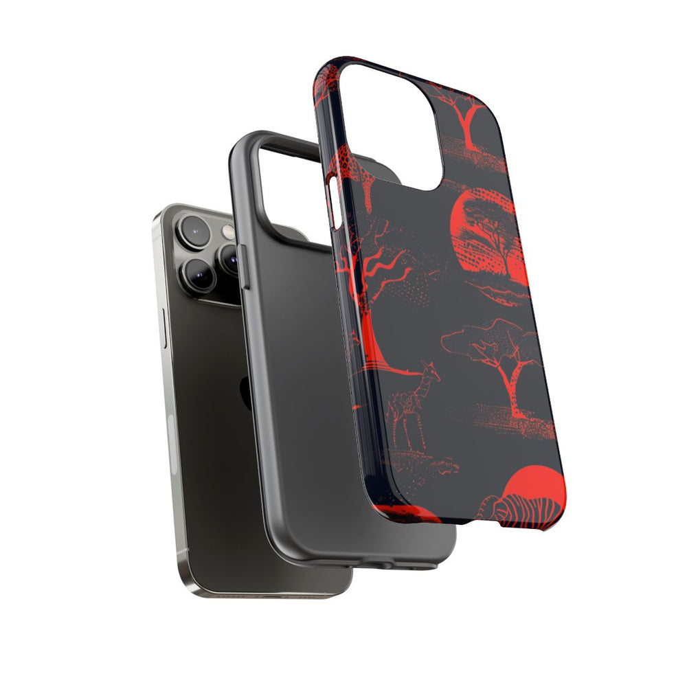 Rood Neon Afrikaans Dierenpatroon