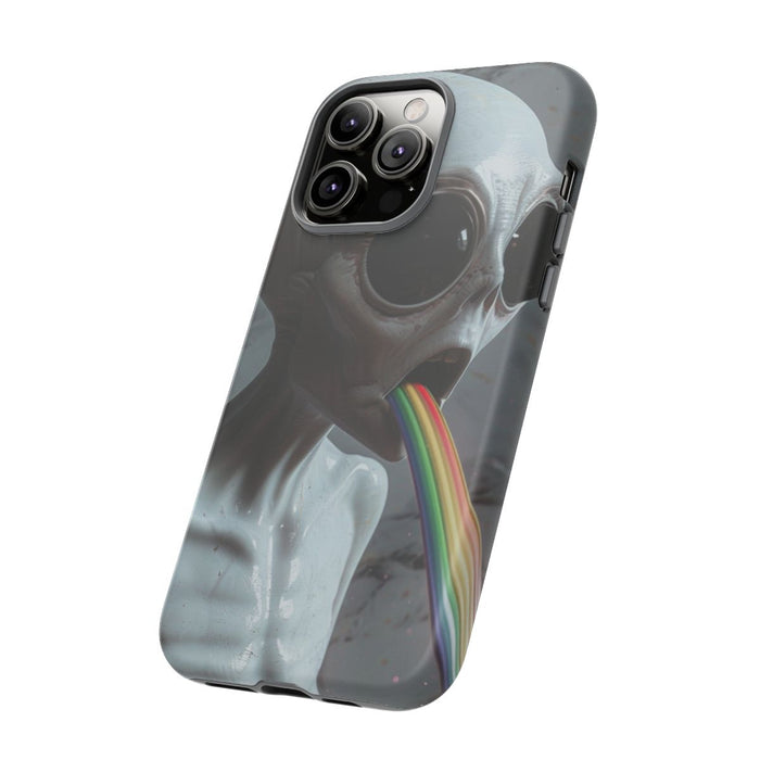 Grijze Alien met Regenboogstraal