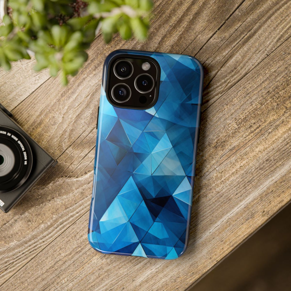 Blauw Geometrisch Driehoekenpatroon