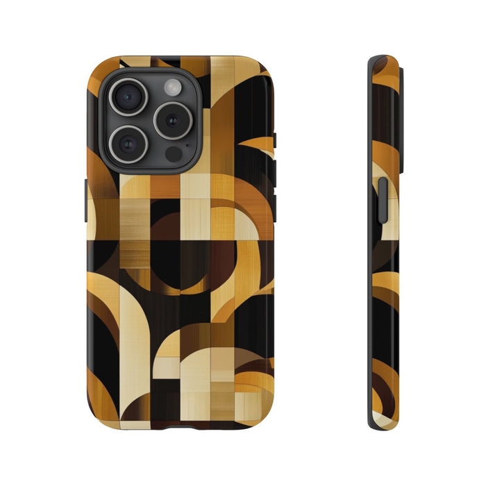 Geometrisch Bruin-Goud Art Deco Patroon