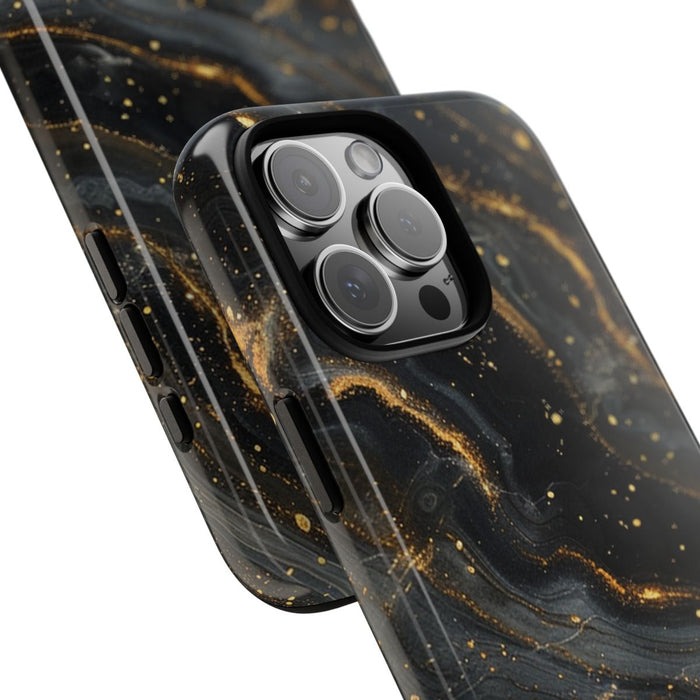 Zwart-Gouden Marmer Abstract Patroon