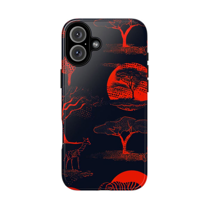 Rood Neon Afrikaans Dierenpatroon