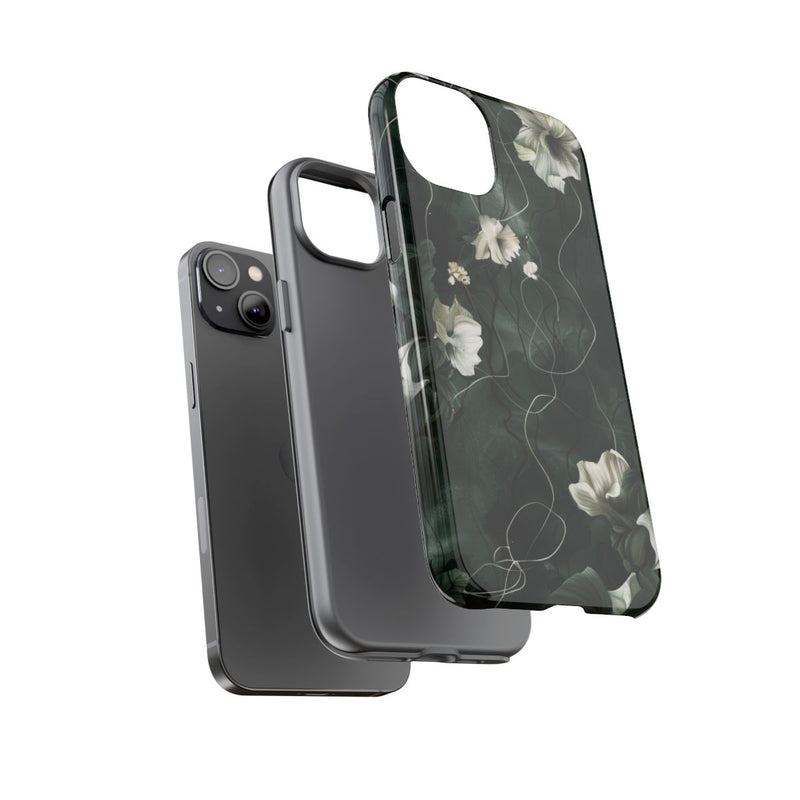 Donkergroene Bloemenranken met Glanzende Afwerking