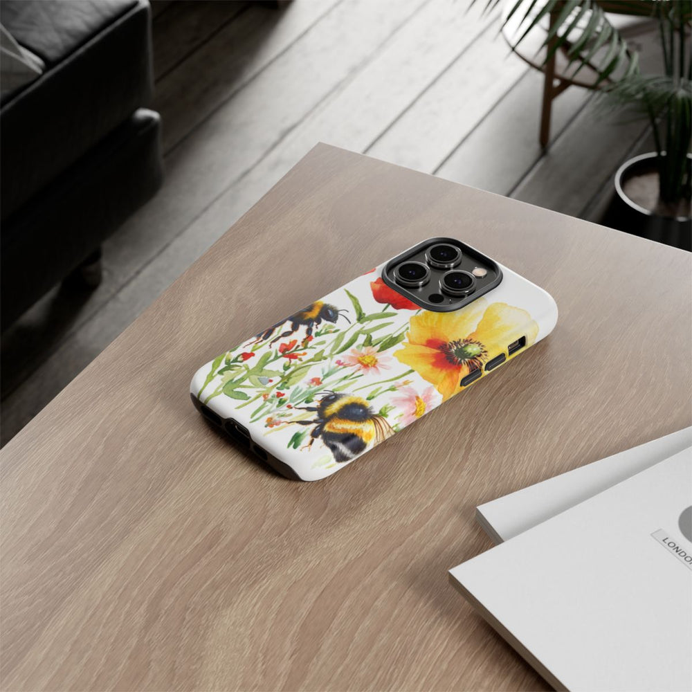 Aquarel Hommels en Wilde Bloemen