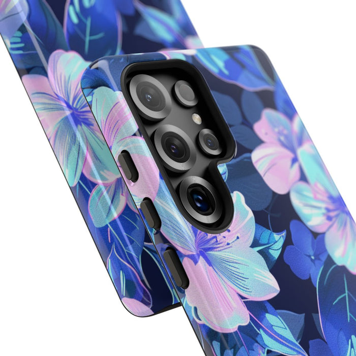 Blauw-Roze Bloemenpatroon