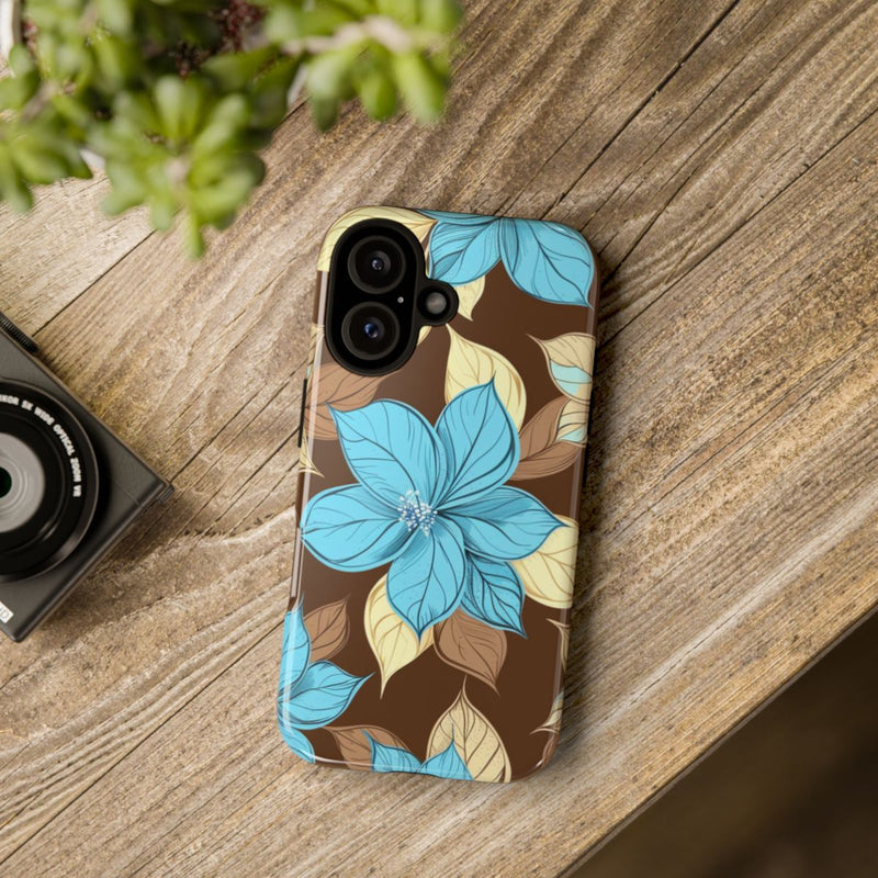 Turquoise en Beige Bloemenpatroon