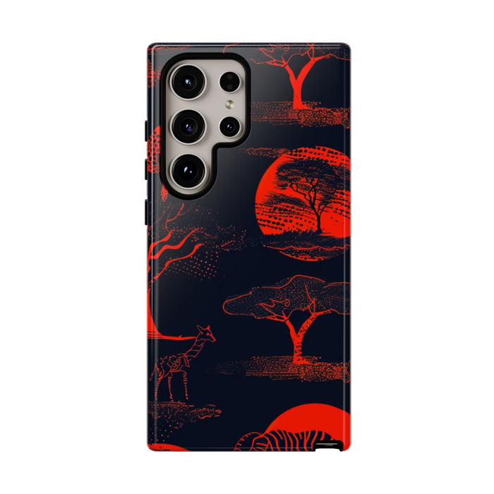 Rood Neon Afrikaans Dierenpatroon