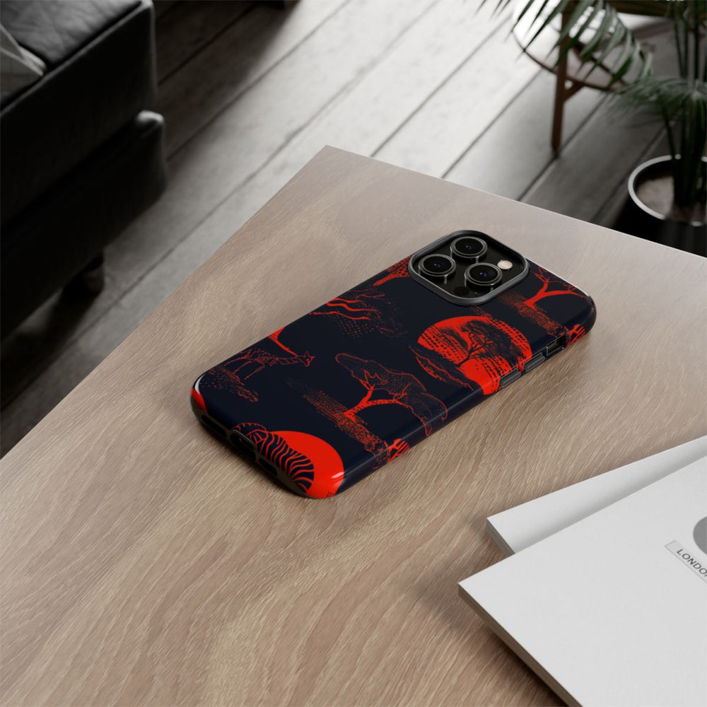 Rood Neon Afrikaans Dierenpatroon