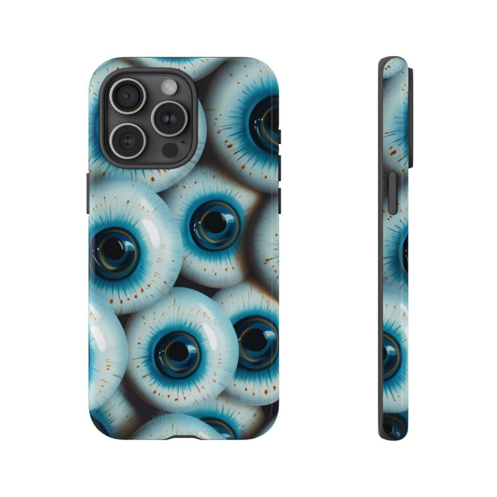 Glanzend Hoesje met Blauw Oogpatroon