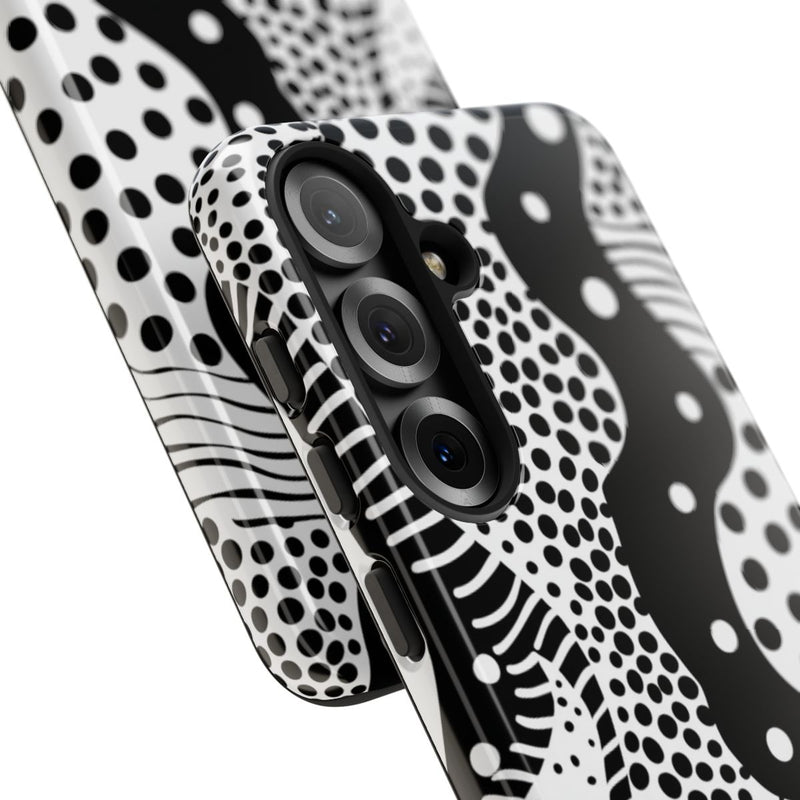 Zwart-Wit Abstract Stippenpatroon