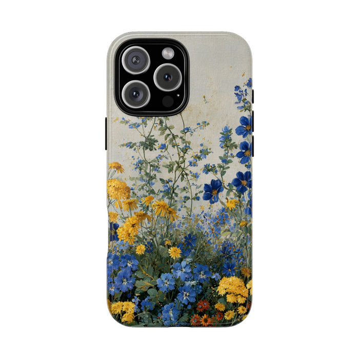 Blauwe en Gele Wilde Bloemen