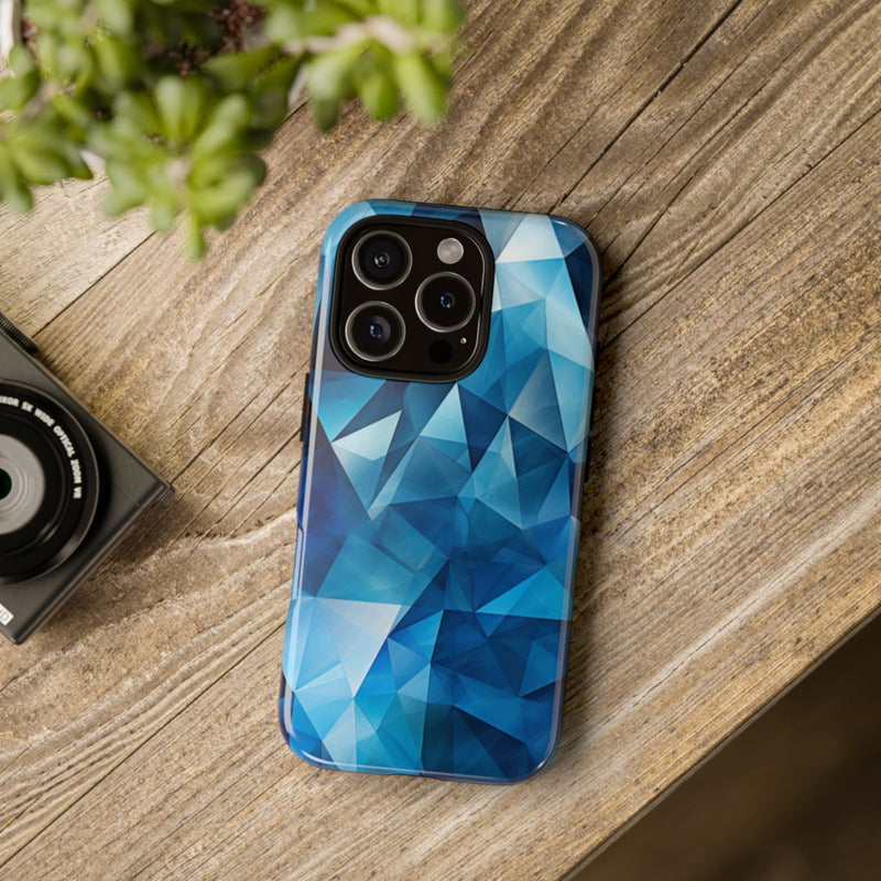 Blauw Geometrisch Driehoekenpatroon