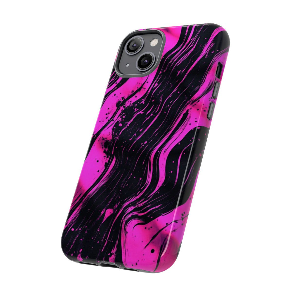 Neonroze en Zwart Abstract Patroon