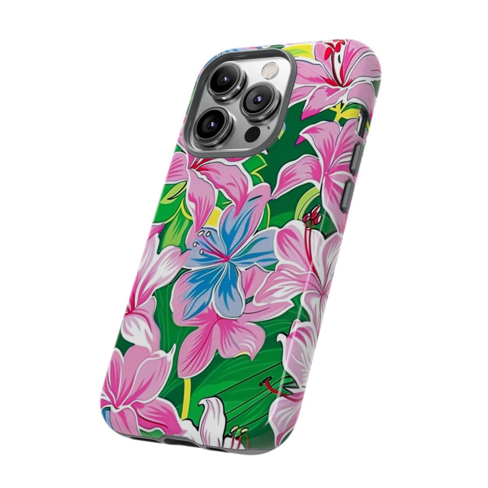 Roze en Blauwe Bloemenprint