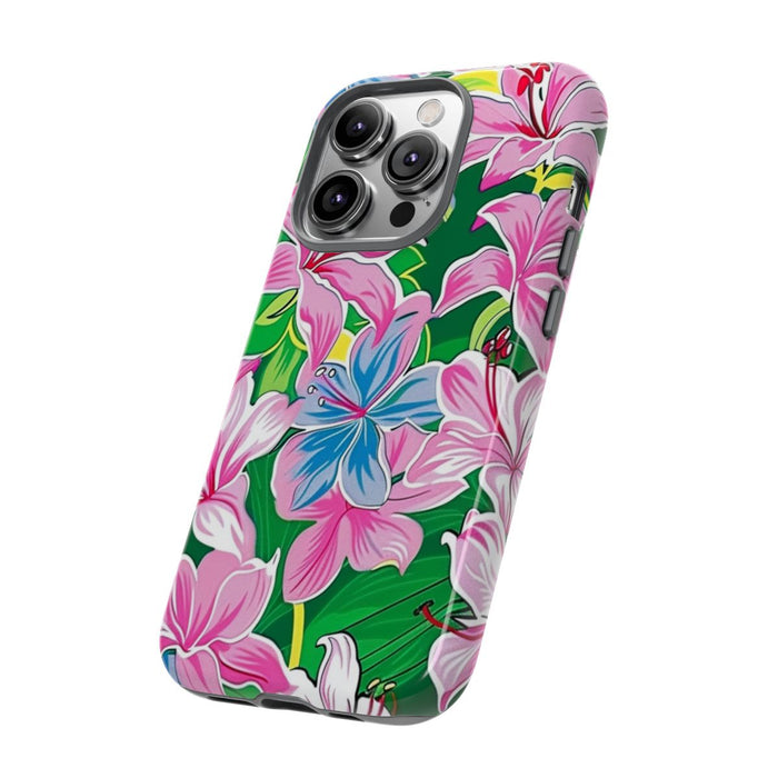 Roze en Blauwe Bloemenprint