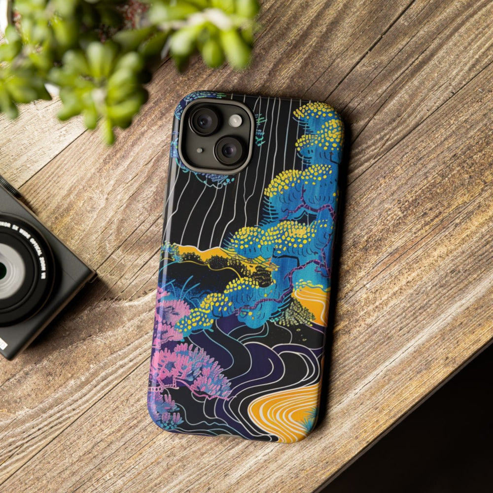 Kleurrijke Abstracte Bomen en Rivier