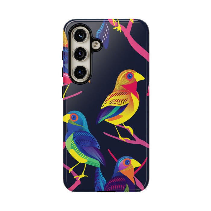 Neonkleurige Vogels op Takken