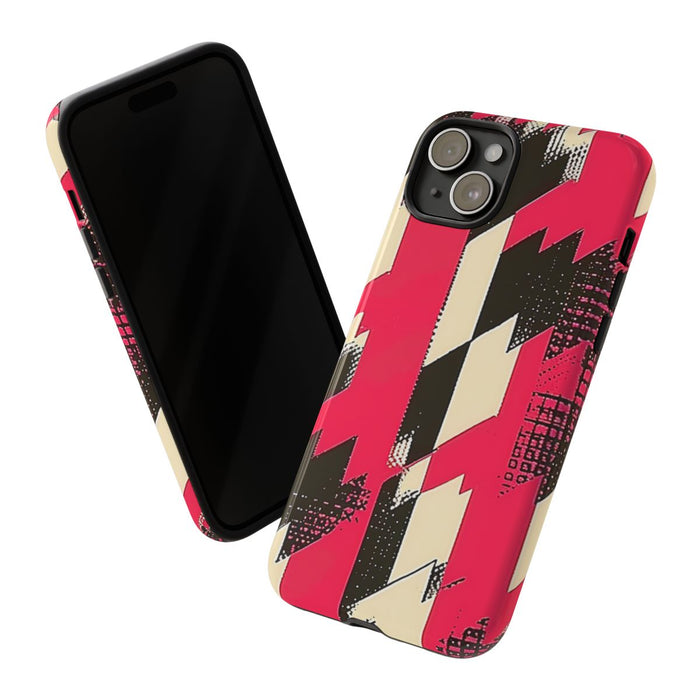 Roze en Zwart Pied-de-Poule Patroon