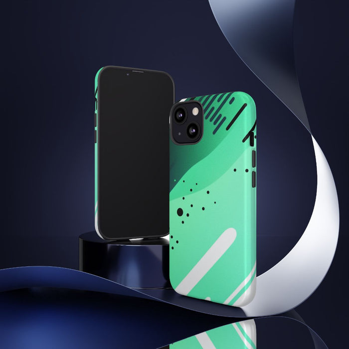 Geometrisch Groen-Zwart Abstract Patroon