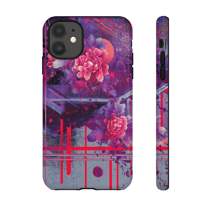 Abstracte Neonbloemen en Geometrie