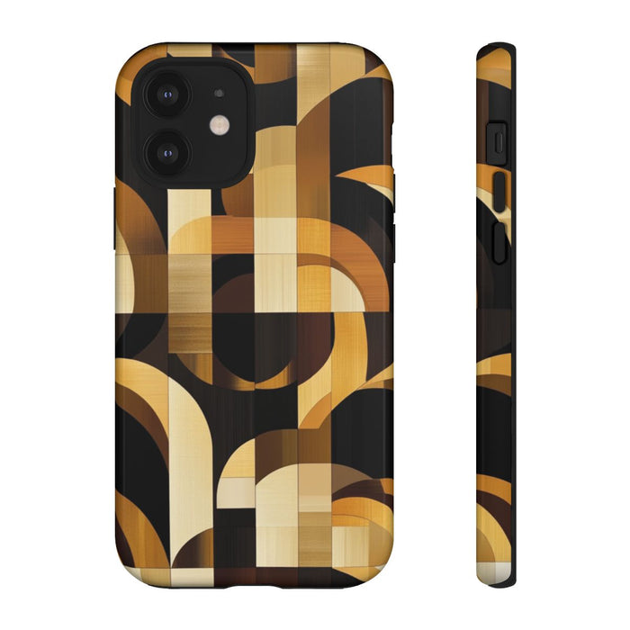 Geometrisch Bruin-Goud Art Deco Patroon