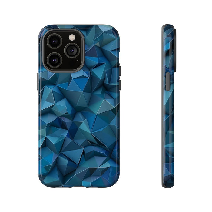 Diepblauw Geometrisch Polygonenpatroon