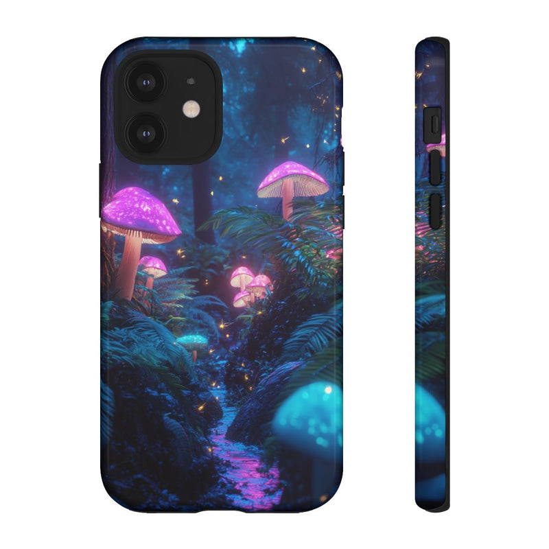 Gloeiende Paddenstoelen in een Sprookjesachtig Bos