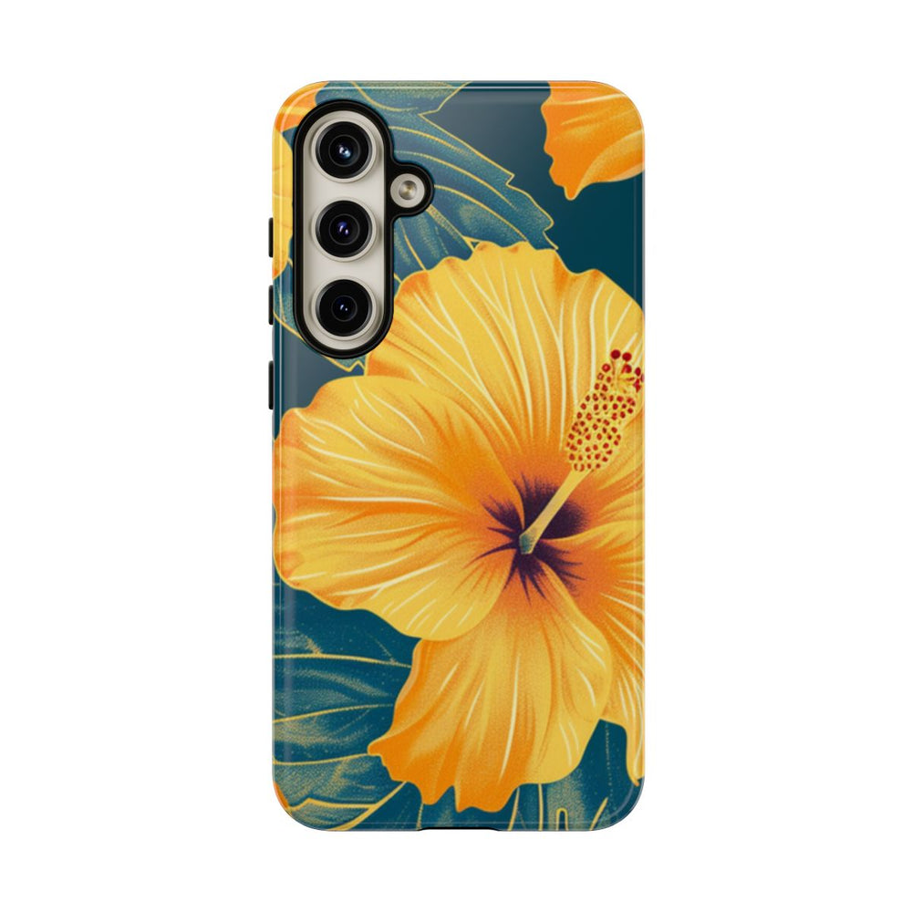 Gele Hibiscus Bloemenpatroon