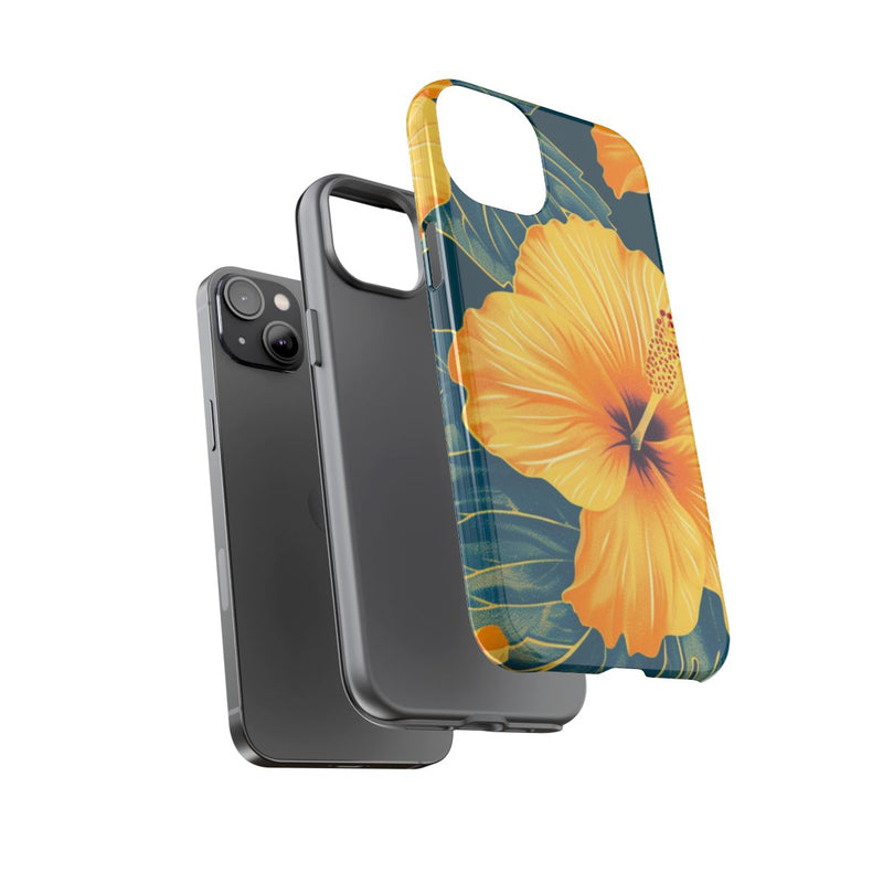 Gele Hibiscus Bloemenpatroon