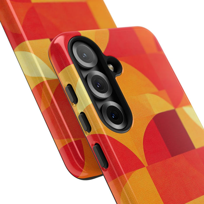 Geometrisch Rood- en Oranje-Patroon