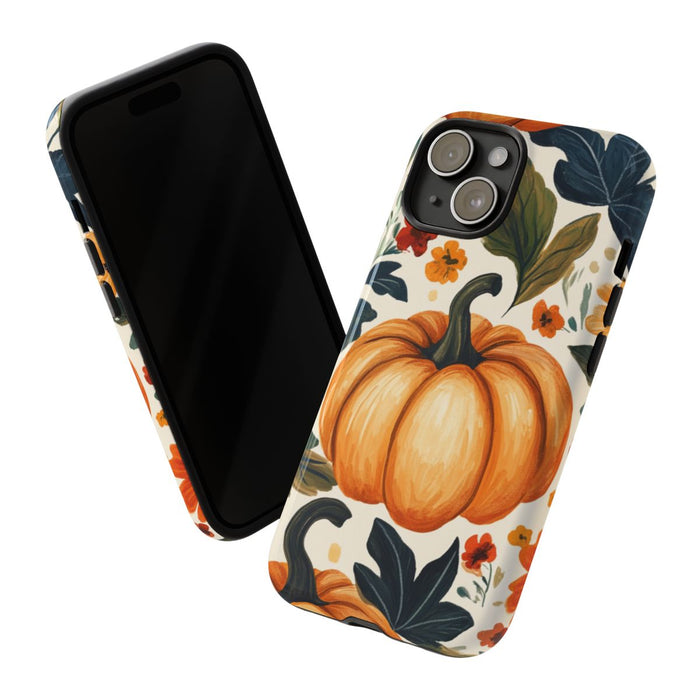 Herfst Pompoen en Bloemenpatroon