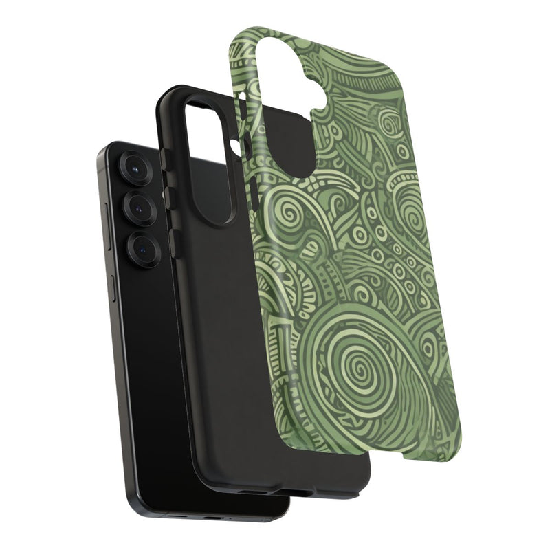 Abstract Groen Tribal Doodle Patroon
