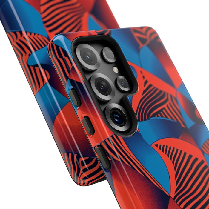 Levendig Rood-Blauw Abstract Patroon