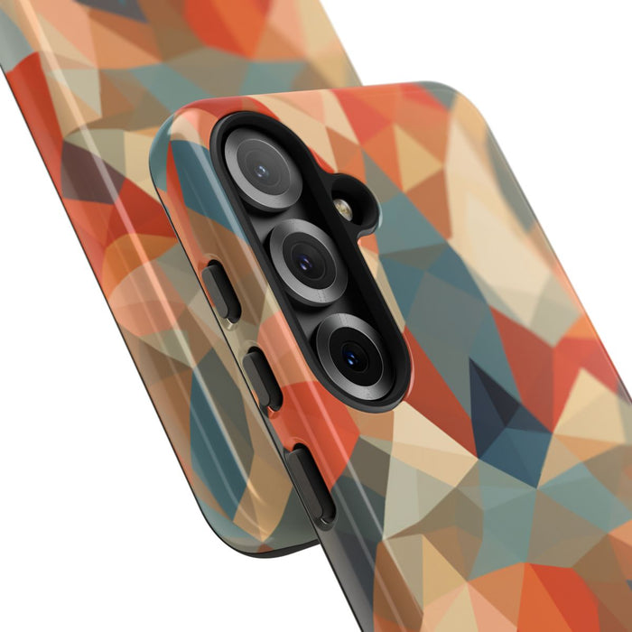 Geometrisch Abstract Patroon in Gedempte Warme Kleuren