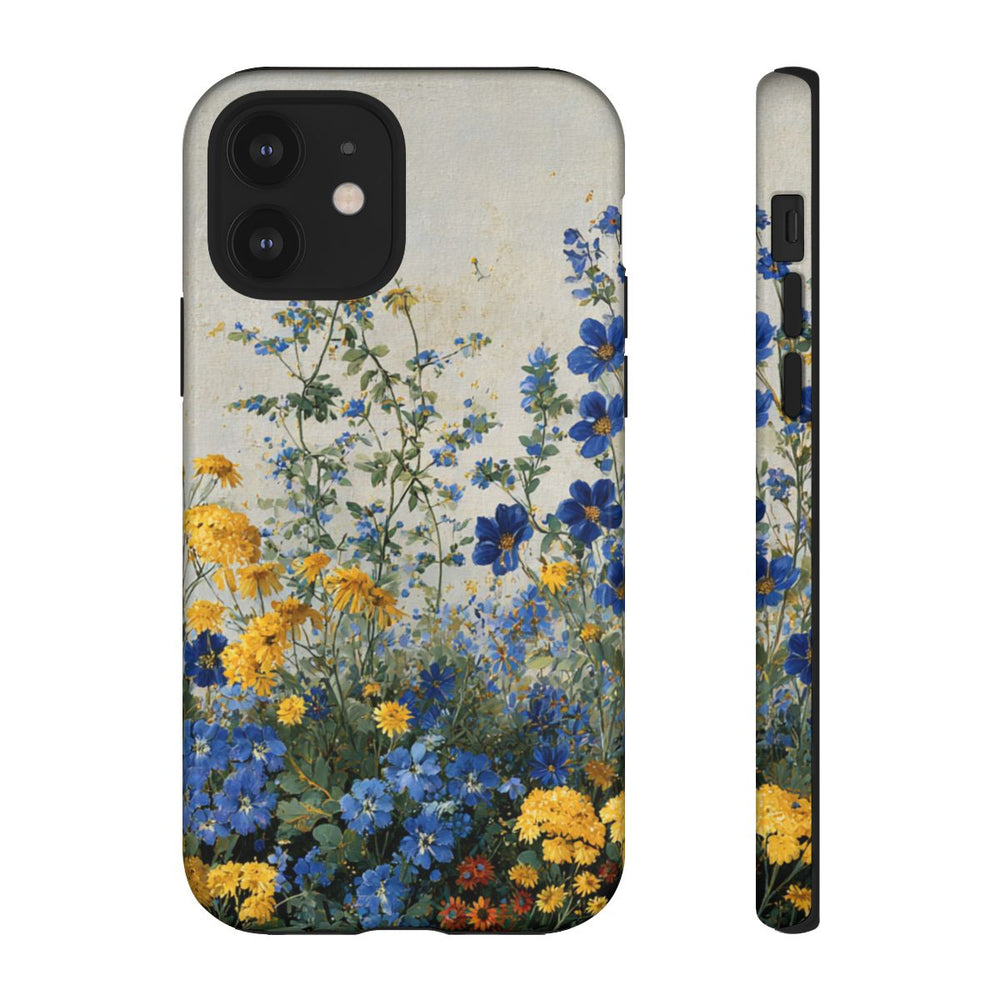 Blauwe en Gele Wilde Bloemen