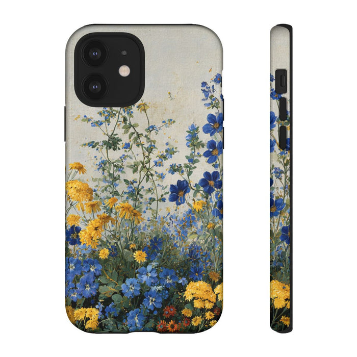 Blauwe en Gele Wilde Bloemen