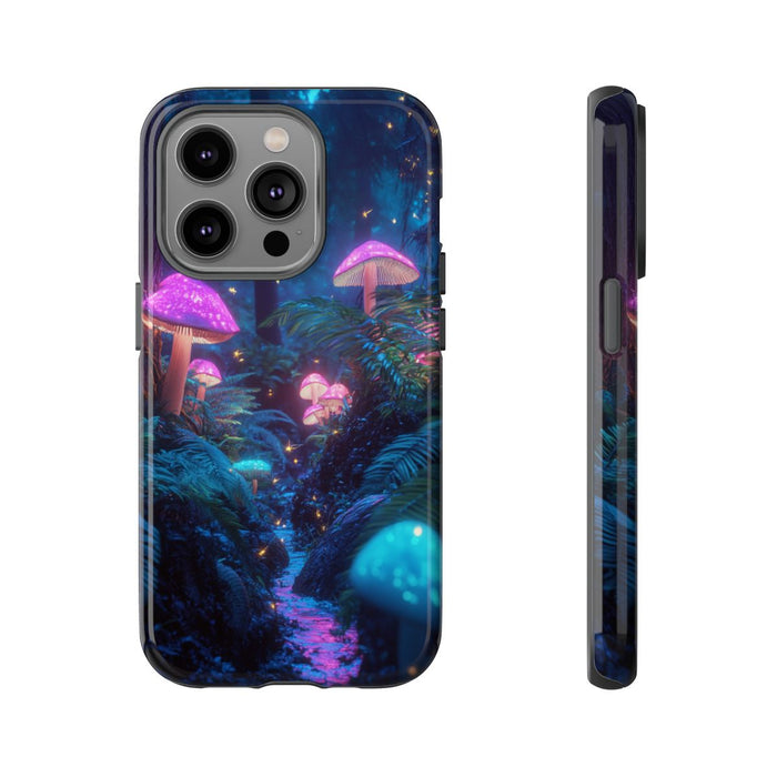 Gloeiende Paddenstoelen in een Sprookjesachtig Bos