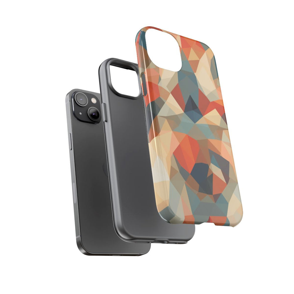 Geometrisch Abstract Patroon in Gedempte Warme Kleuren