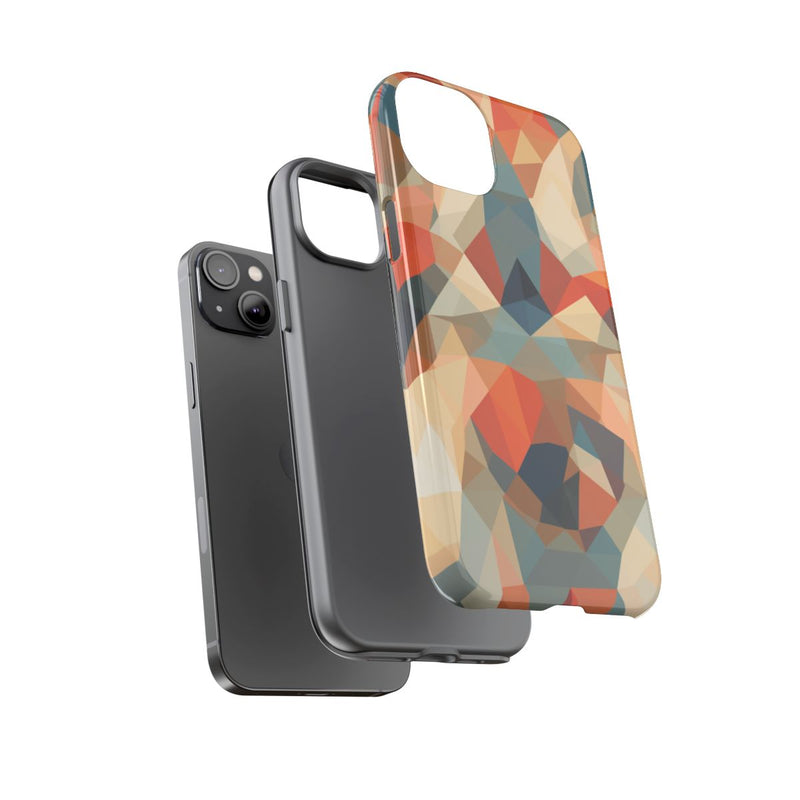 Geometrisch Abstract Patroon in Gedempte Warme Kleuren