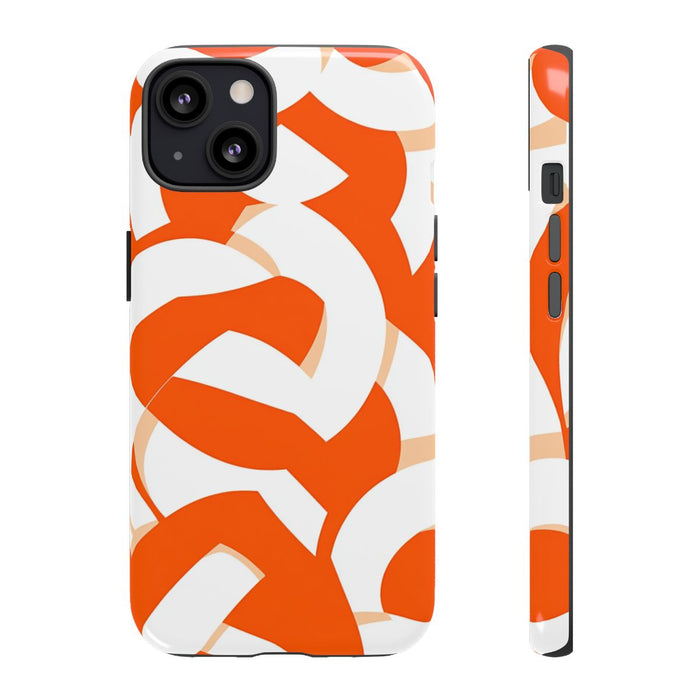 Oranje en Wit Geometrisch Patroon