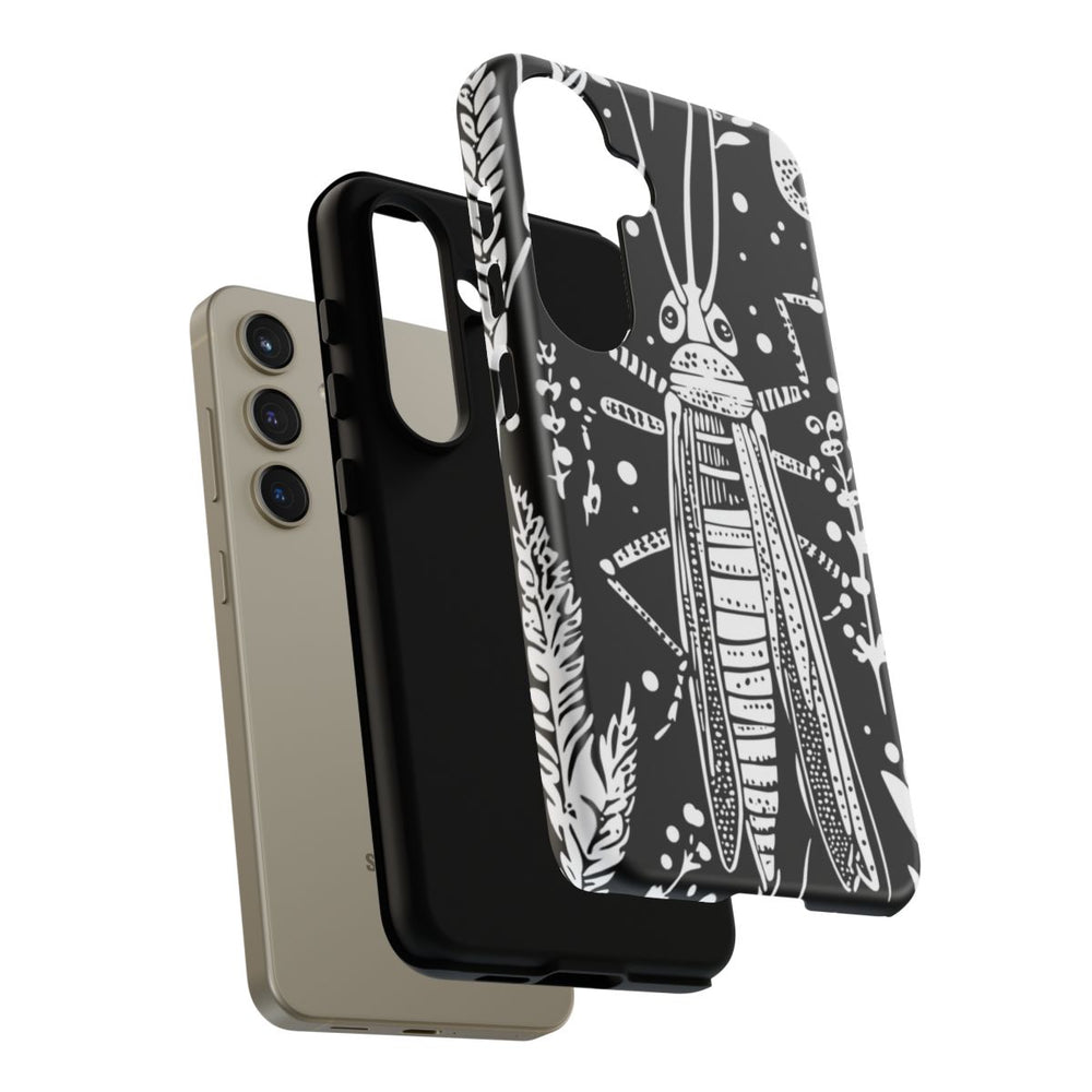 Zwart-Wit Sprinkhaan en Graanpatroon